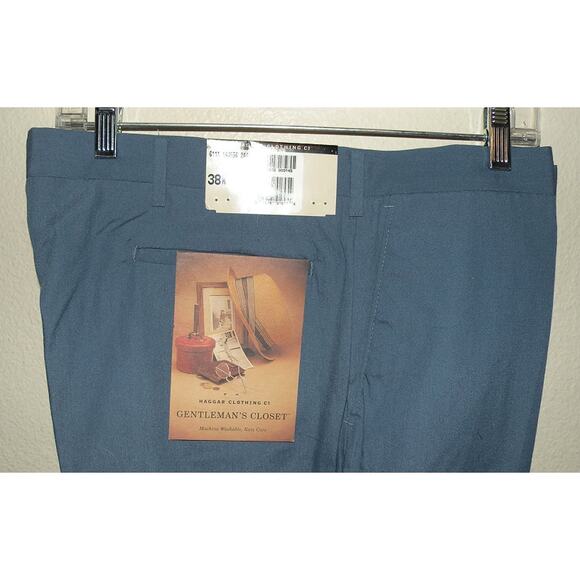 Haggar Gentleman’s Closet Men's Slacks Pants 38 x 32 Blue NWT - Picture 2 of 3